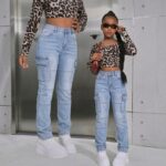 Pantalon Cargo Azul claro