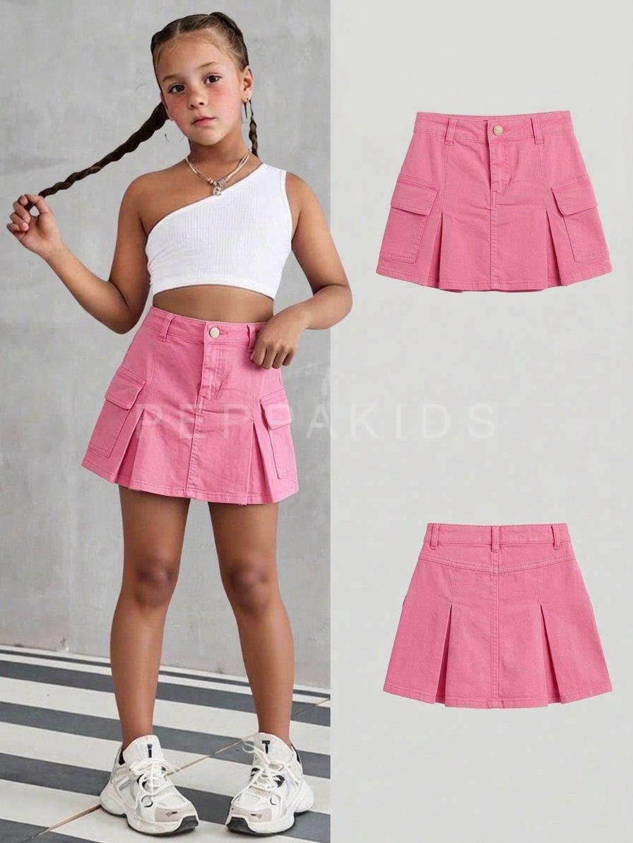 2026/03/1001164742.jpg Falda de Jean color rosado - Imagen 1