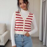 Suéter sin mangas cuello en V