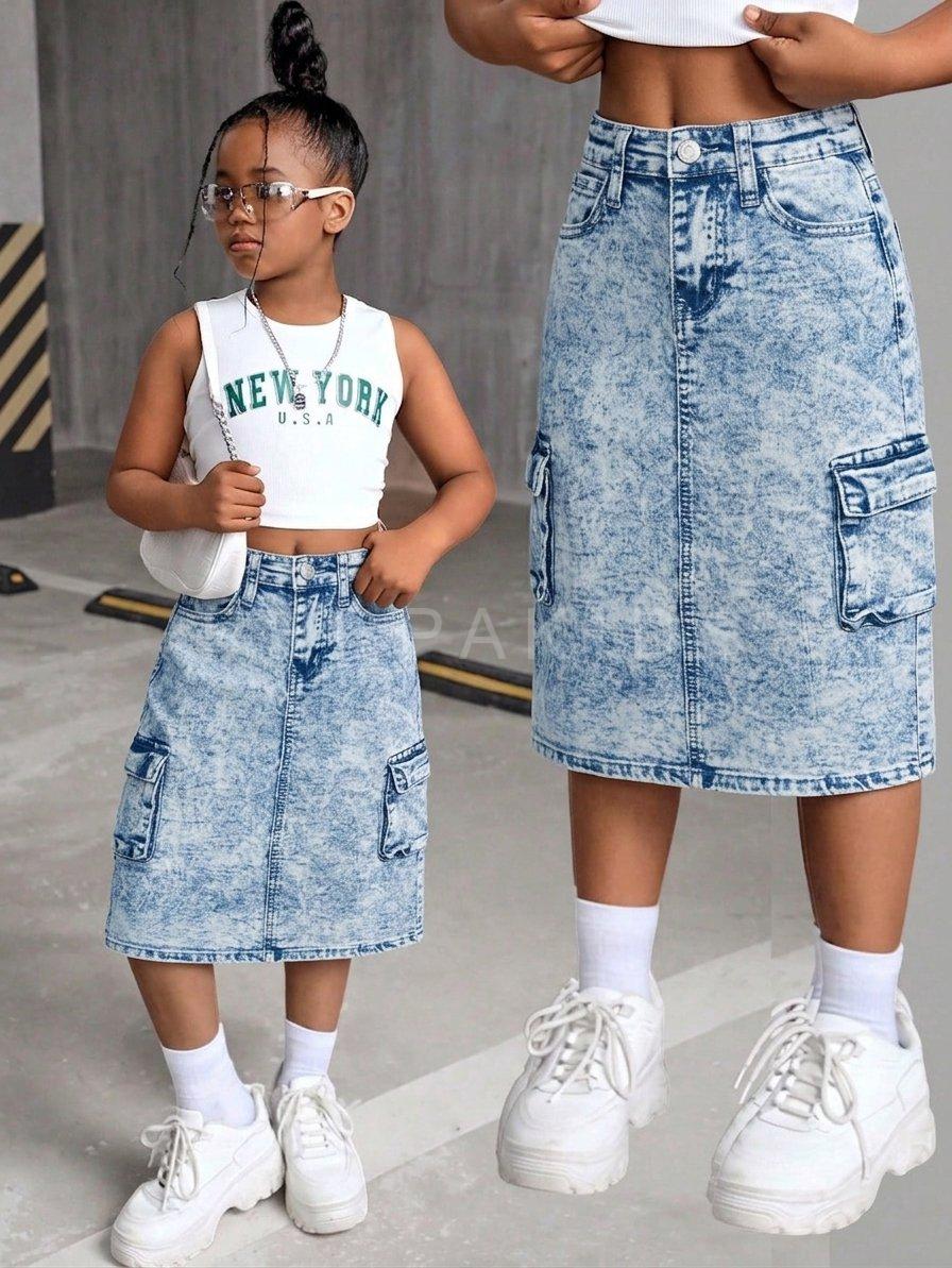 2026/04/1001198270.jpg Falda Azul Vintage - Imagen 1