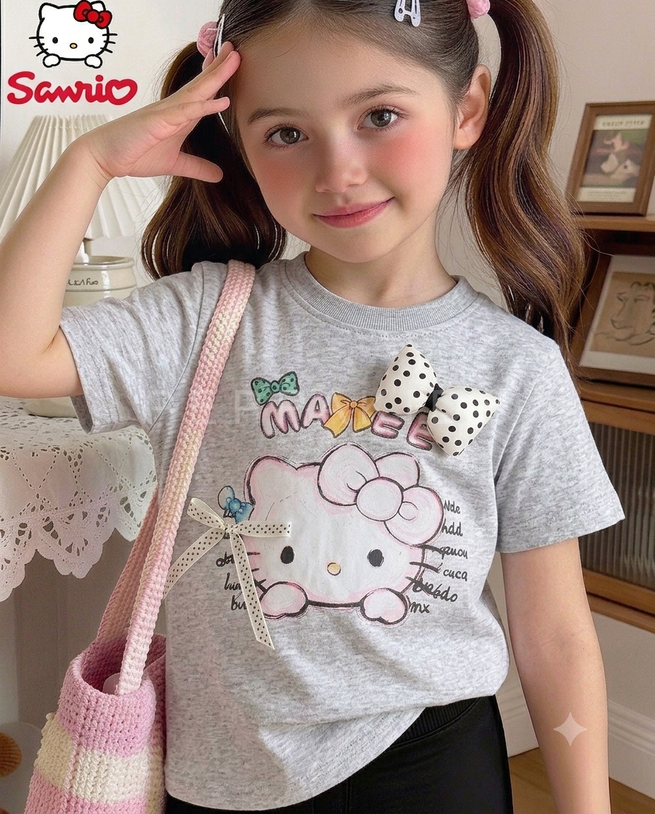 2026/07/1000249545.png Franela de Hello Kitty Gris - Imagen 1