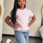 Franela con volados rosada