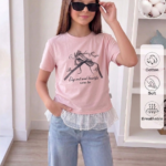 Franela con volados rosa